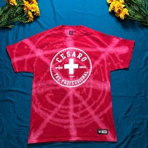WWE AUTHENTIC WEAR bleached Red Tshirt